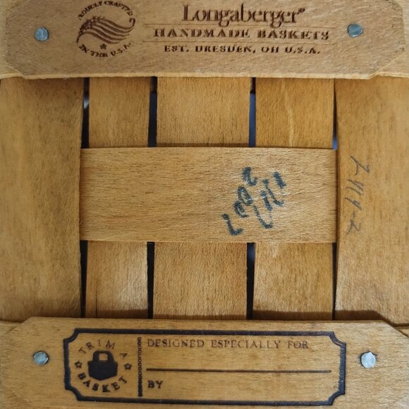2007 Longaberger Small Basket With Red Trim and Handle - Picture 11 of 13